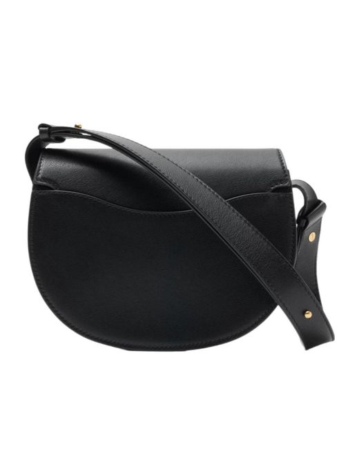 Burberry Black Small Bridle Foldover-Top Crossbody Bag