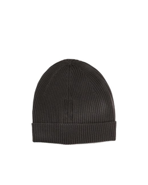 Rick Owens Black Ribbed-Knit Cashmere Beanie Hat for men