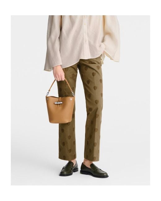 Longchamp White Le Roseau Xs Bucket Bag