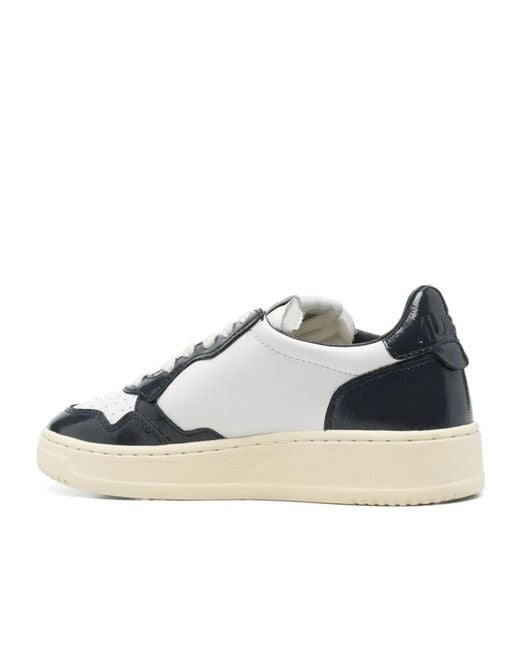 Autry Blue Medalist Low Lace-Up Sneakers
