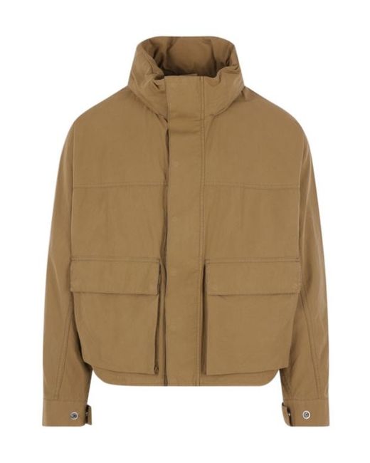 Lemaire Brown High-Neck Jacket for men