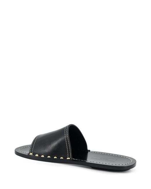 Totême  Black Totême Studded Embellished Open Toe Slides