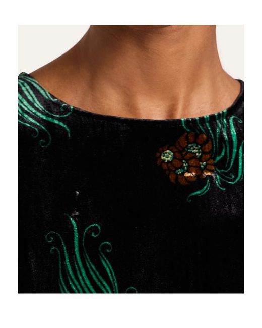 LaDoubleJ Black Sorella Printed Midi Dress