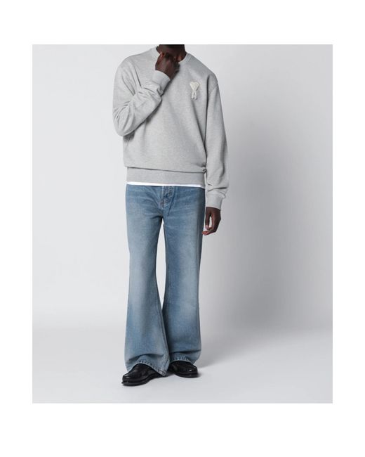 AMI Gray Ami De Coeur Sweatshirt for men