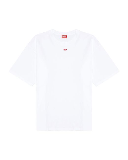DIESEL White T-Boxt-D Embroidered D Patch Crewneck T-Shirt for men