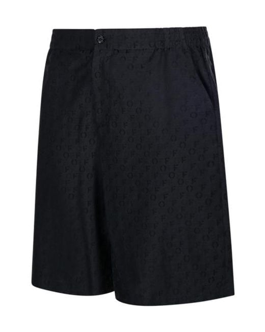 Off-White c/o Virgil Abloh Black All-Over Logo Patterned Bermuda Shorts for men