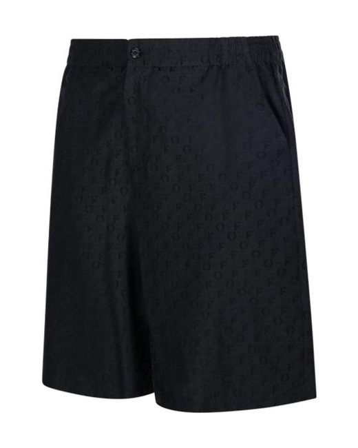 Off-White c/o Virgil Abloh Black Logo Detailed Shorts for men
