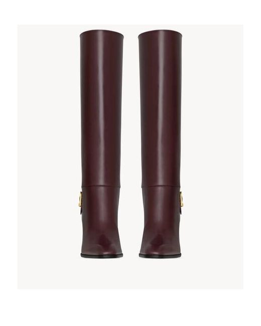 Saint Laurent Brown Julia Square Toe Boots