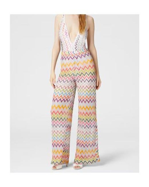 Missoni White Zigzag-Pattern Trousers