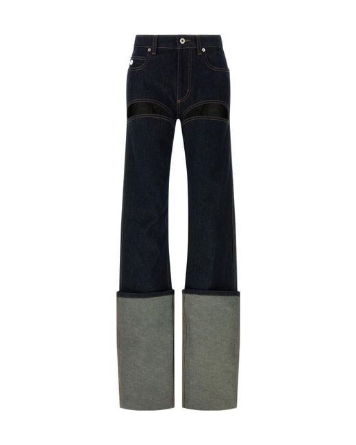 Jean Paul Gaultier Blue Maxi Turn-Up Jeans