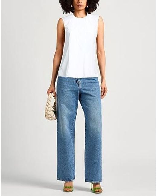 Marni White Solid-Colored Sleeveless Top