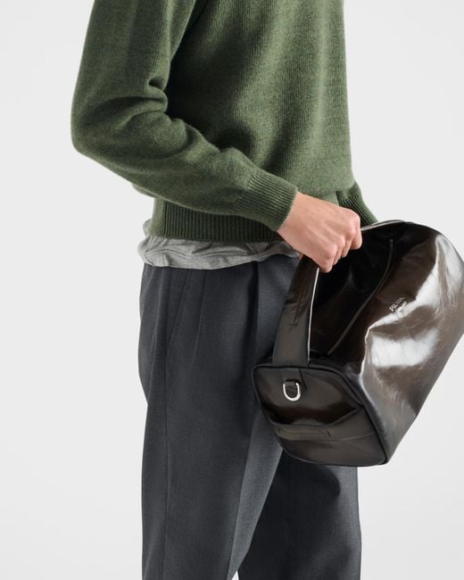 Prada Green Long-Sleeved Crewneck Jumper for men