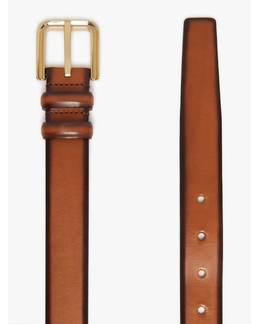 Max Mara White Leather Buckle Belt