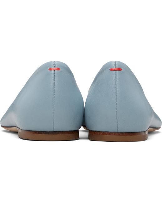 Aeyde Blue Ellie Almond-Toe Flats