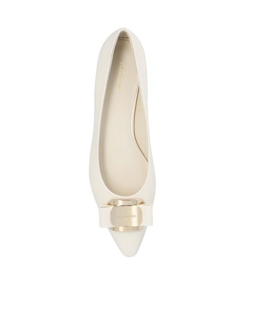Ferragamo White Ferragamo Bow-Detailed Slip-On Ballerina Shoes