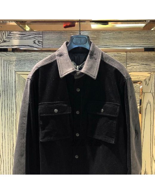 Forcerepublik Black Corduroy Spliced Casual Jacket