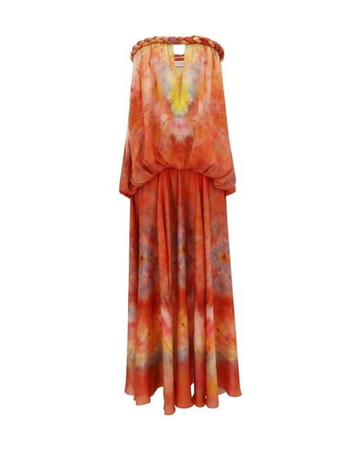 Zimmermann Red Luna Twist Bandeau Gown