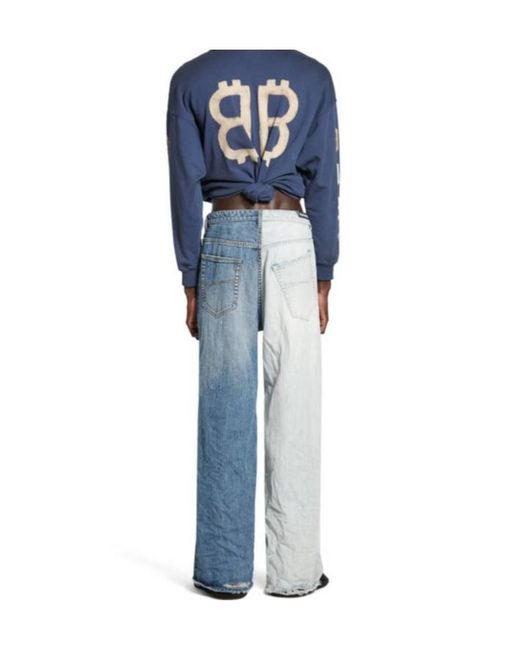 Balenciaga Blue Bb Crypto Logo Printed Hoodie
