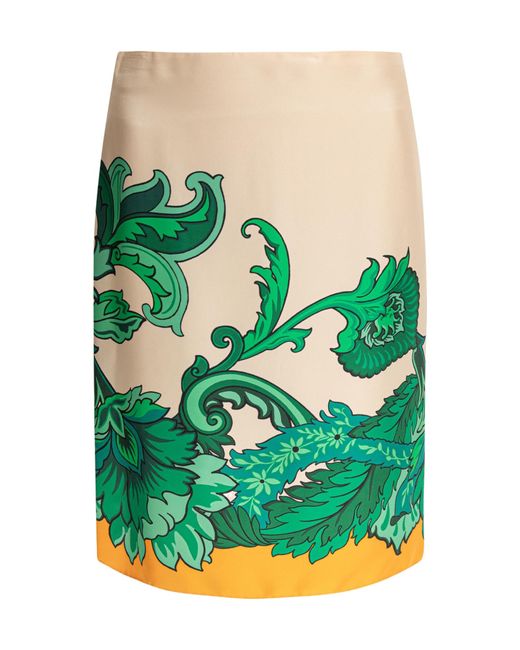 Etro Green Satin Skirt