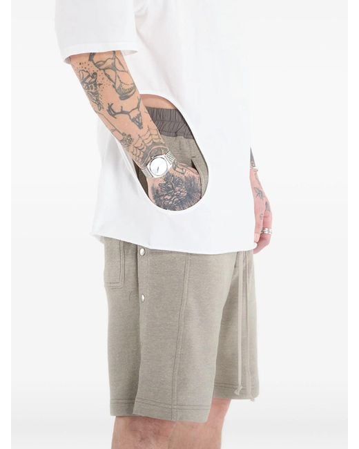 Rick Owens White Subhuman Jumbo Cotton T-Shirt for men