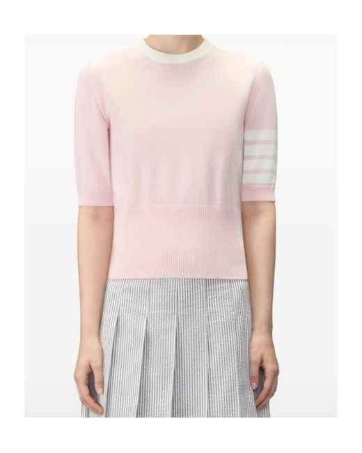 Thom Browne Pink Intarsia Dog Knitted Sweater