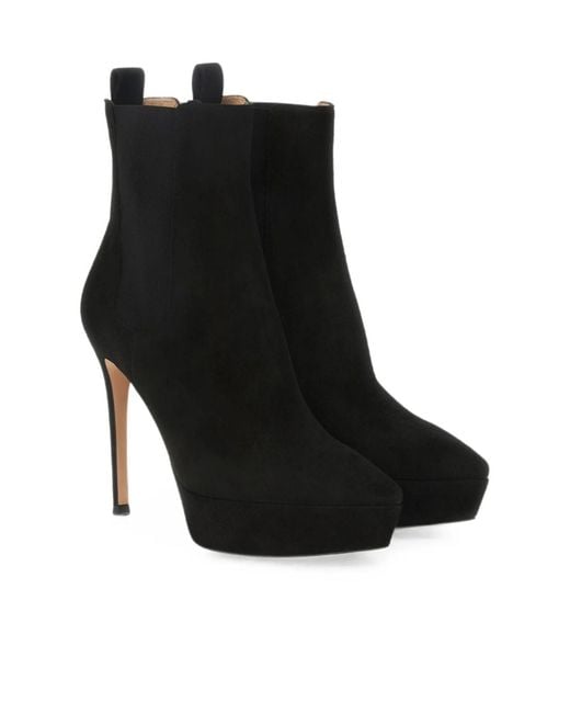 Gianvito Rossi Black Platform Ankle Boots