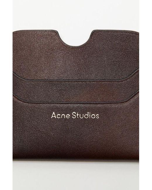 Acne Brown Logo Printed Card Holder