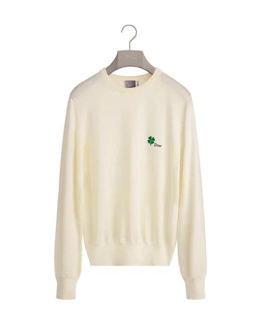 Dior Natural Sweater With Clover Embroidery for men