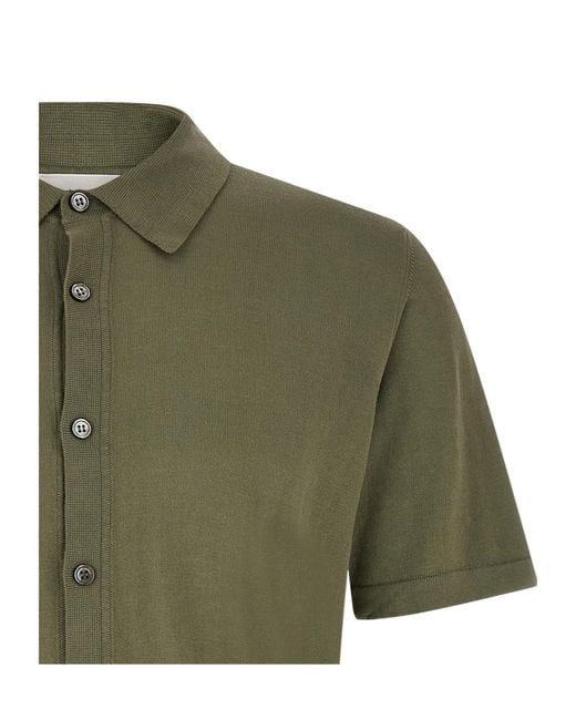 Roberto Collina Green Short Sleeve Knitted Shirt for men