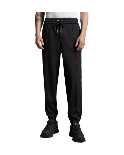 Moncler Black Side-Stripe Track Pants for men