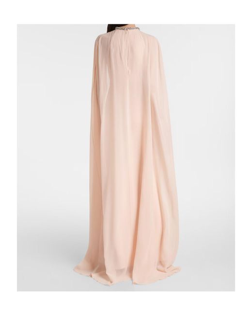 Roland Mouret Pink Embellished Caped Gown