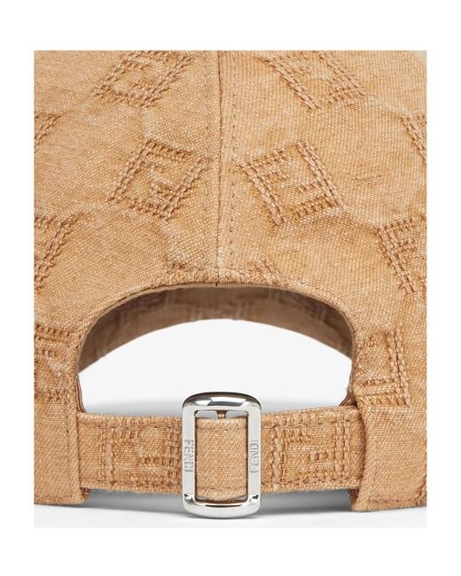 Fendi Natural Ff Canvas Baseball Cap