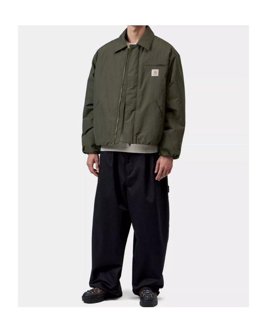 Carhartt Green Logo-Patch Zip-Up Jacket for men