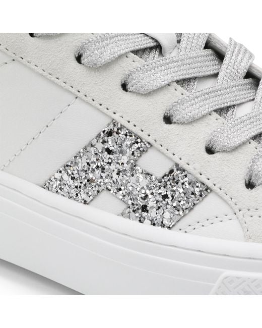 Hogan White Crosswind Lace-Up Sneakers