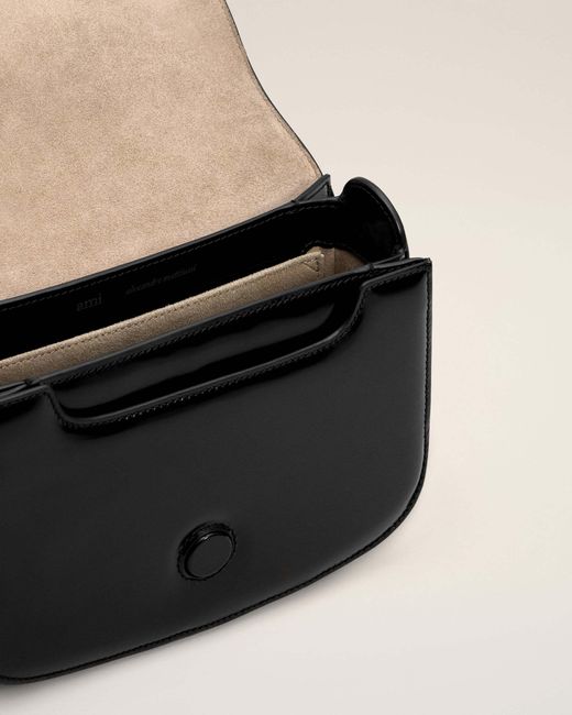 AMI Black Ami Alexandre Mattiussi Logo Plaque Shoulder Bag for men
