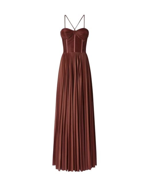 Pinko Purple Cross Shoulder Strap Pleated Maxi Dress