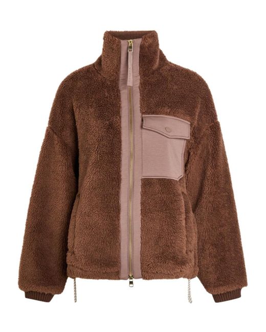 Varley Brown Panelled Fleece Jacket