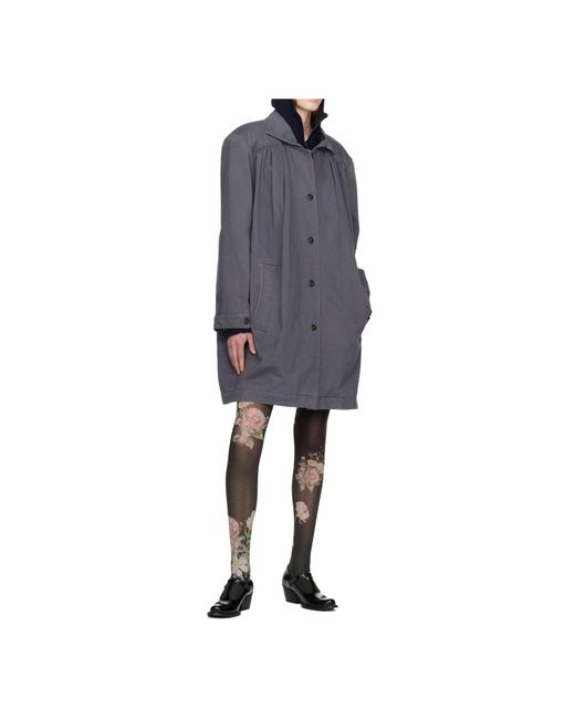 OPEN YY Blue Over Shirred Top Coat