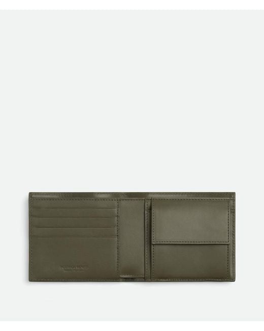 Bottega Veneta Green Intrecciato Bi-Fold Wallet With Coin Purse for men