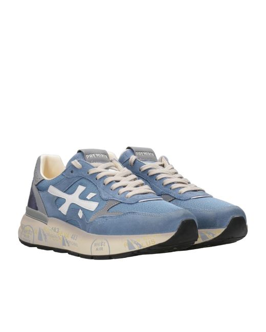 Premiata Blue Lace-Up Sneakers for men