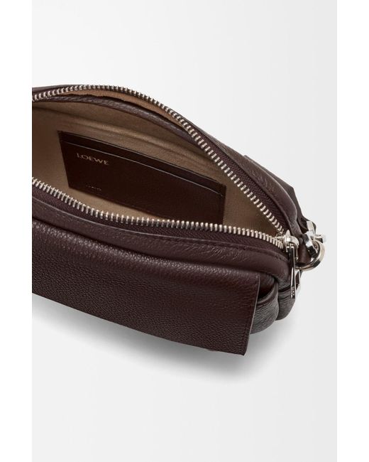 Loewe Brown Small Pebble Logo-Print Grained Shoulder Bag for men