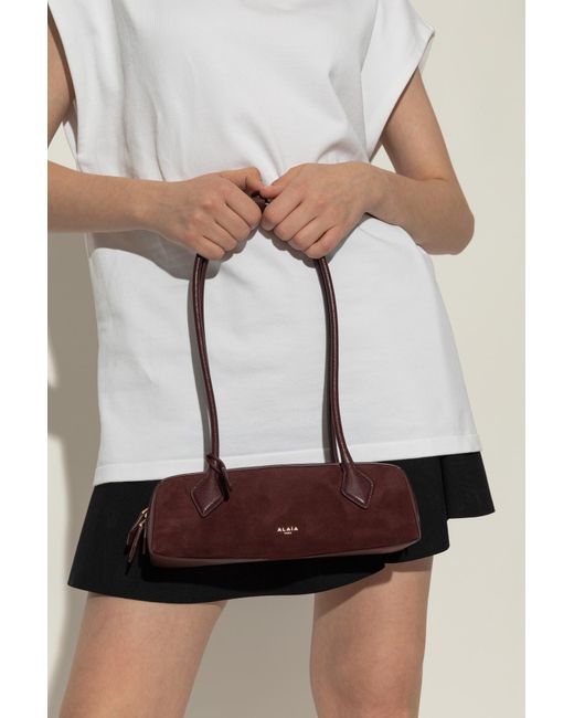 Alaïa Purple Teckel Small Suede Shoulder Bag