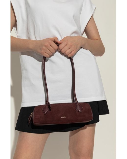 Alaïa Purple Teckel Small Suede Shoulder Bag