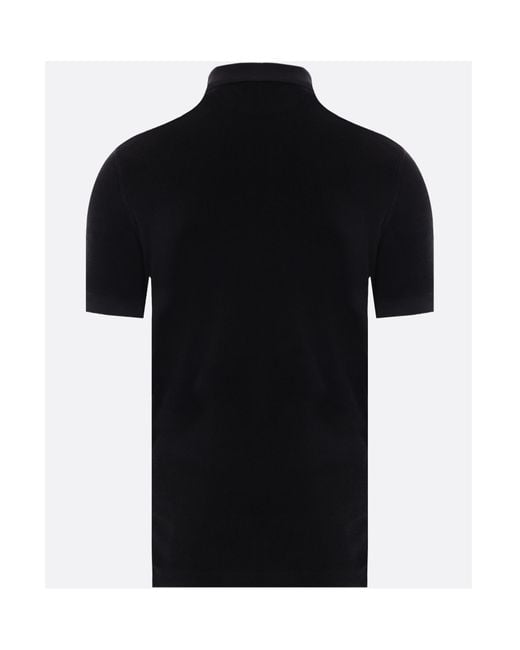 Tom Ford Black Towelling Polo Shirt for men