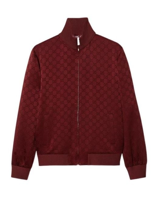 Gucci Red Gg Jacquard Jacket
