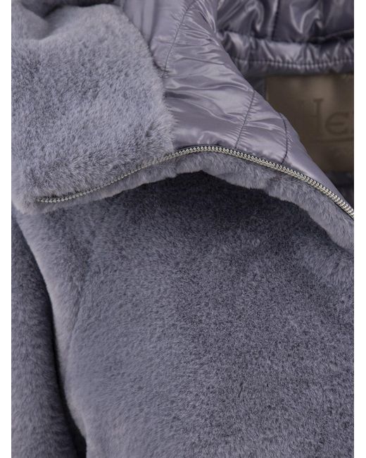Herno Blue Hooded Zip-Up Fitted Jacket
