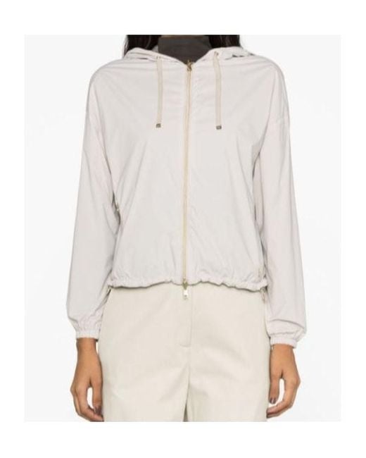 Herno Gray Chiara Cropped Hooded Jacket