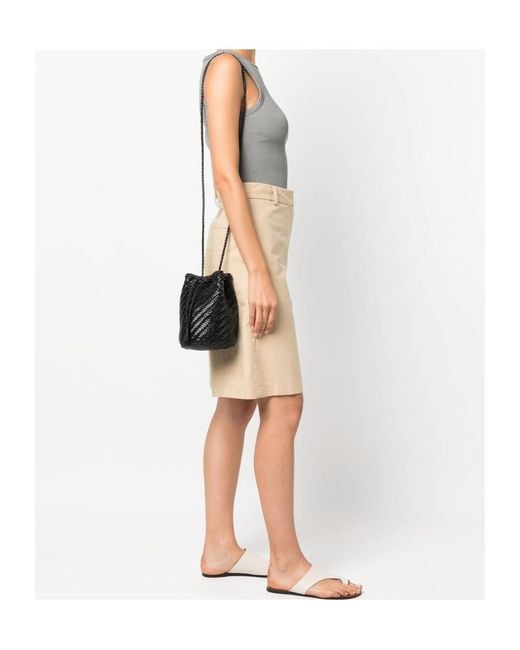 Dragon Diffusion Black Drawstring Knitted Shoulder Bag
