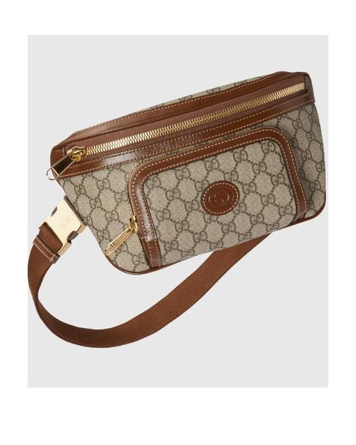 Gucci Brown Interlocking G Logo Monogram Belt Bag for men