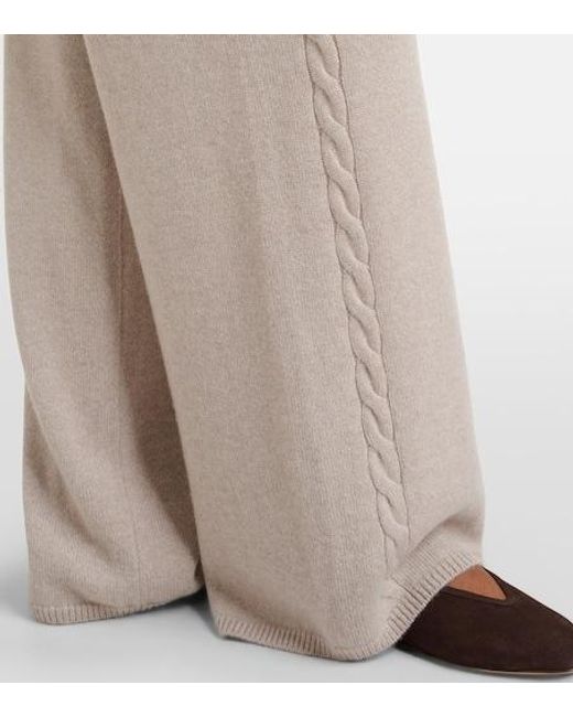 Lisa Yang Gray Cashmere Wide-Leg Pants
